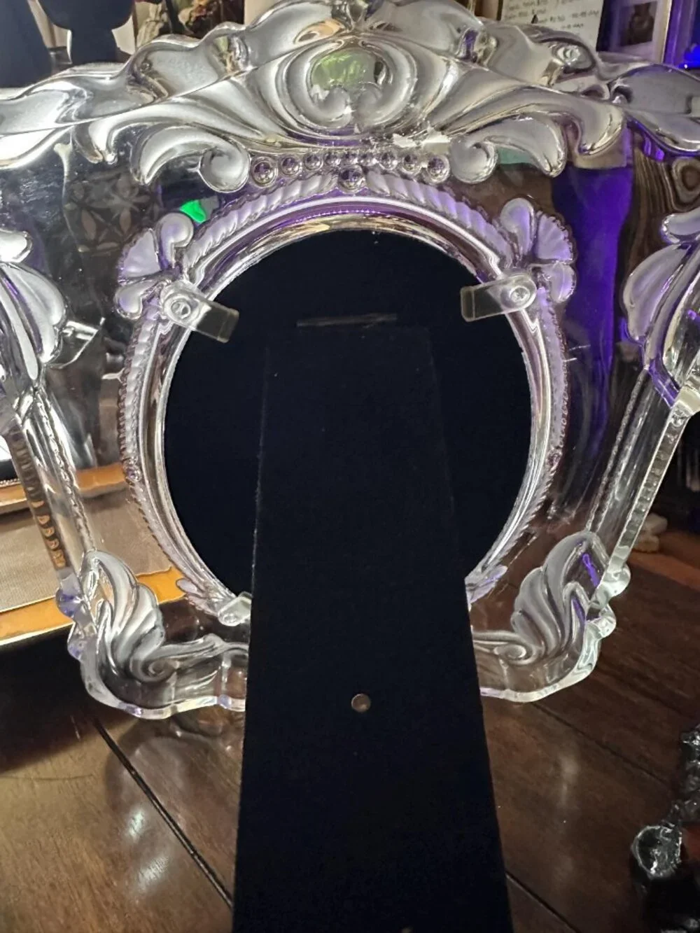 Heavy Mikasa Crystal 5x7 Picture Frame Ornate Scroll Frosted Clear Glass